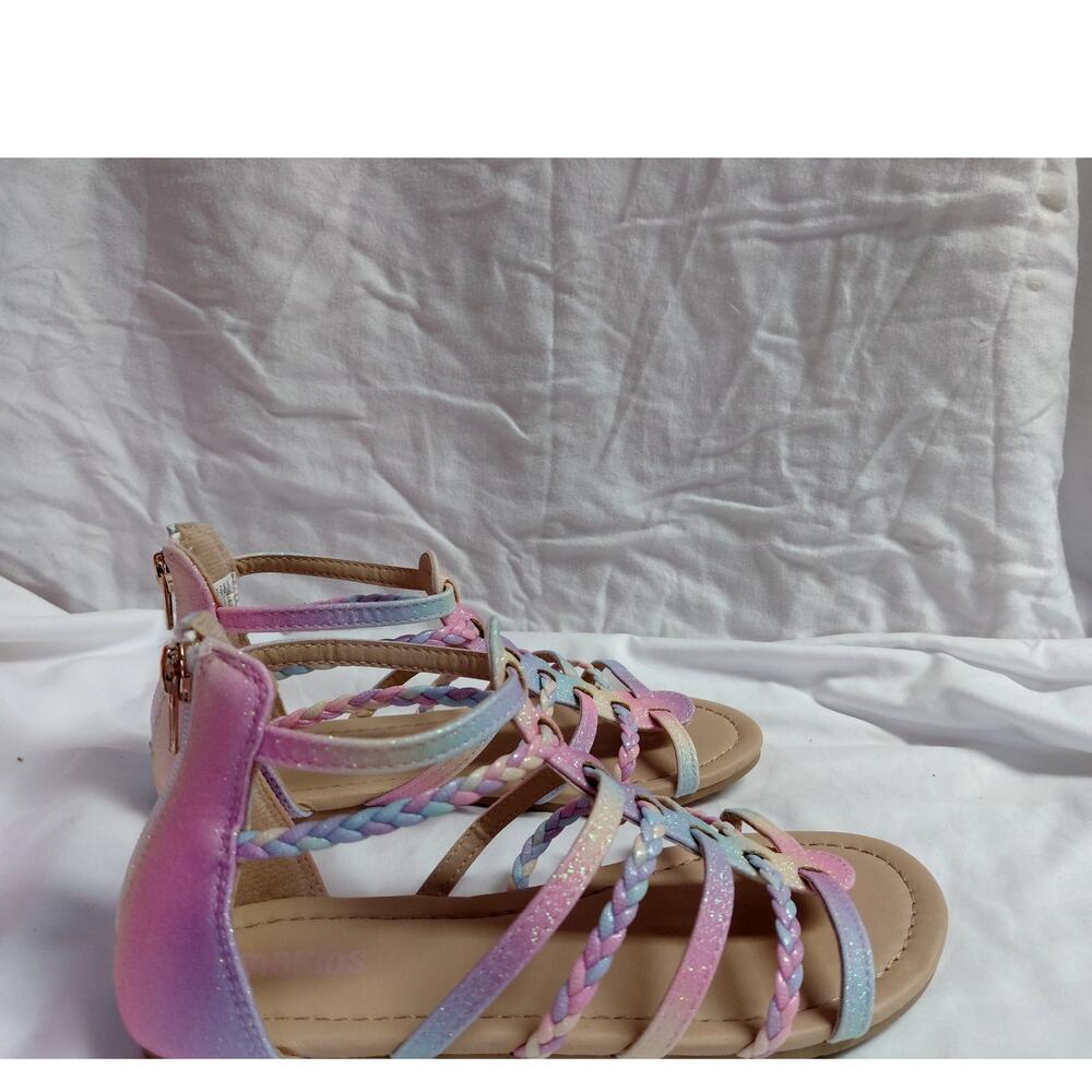 Youth  Fabkids Girls Gladiator Sandals Size 3 Pastel Glitter NWT
